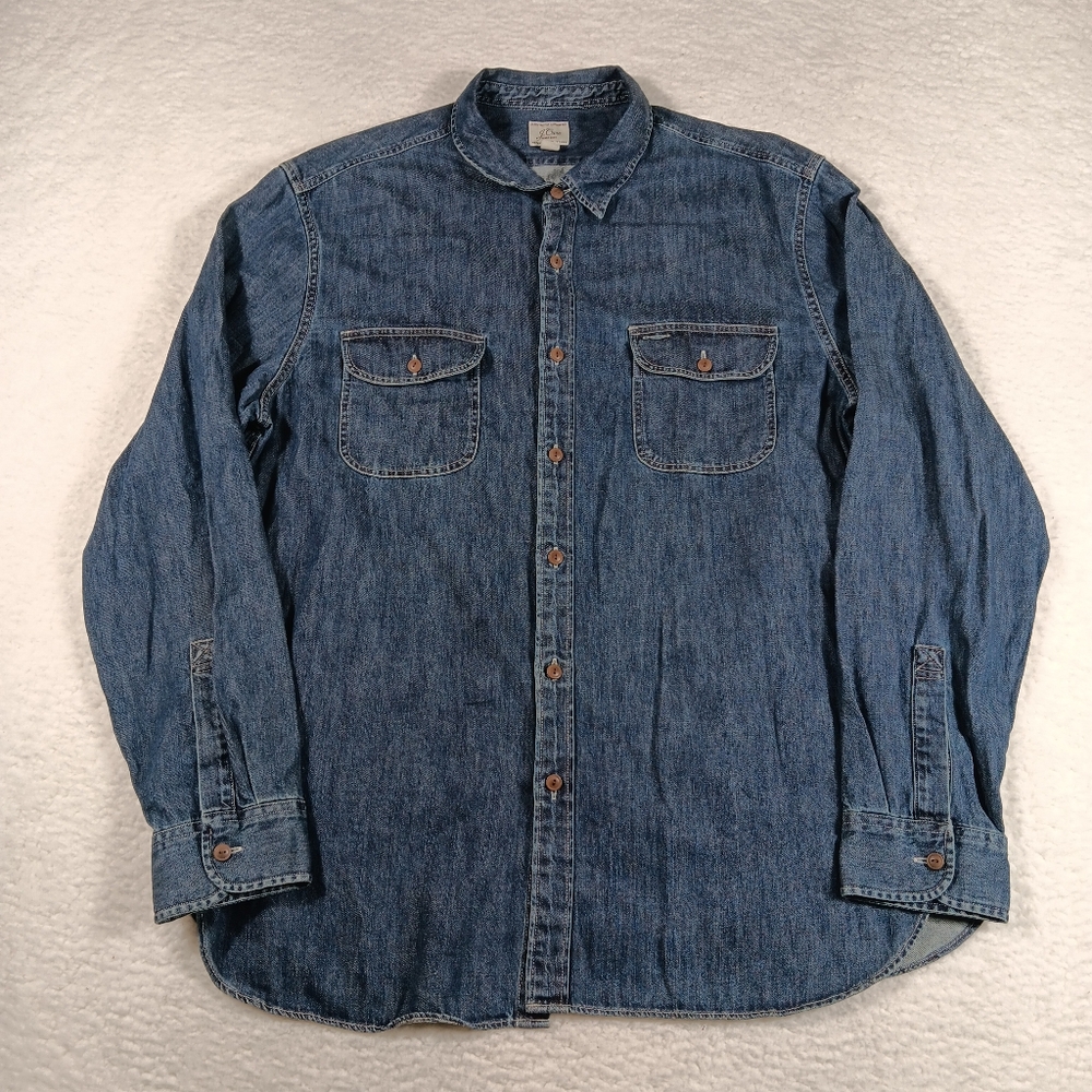 J. Crew Blue Denim Casual Button Down Shirt